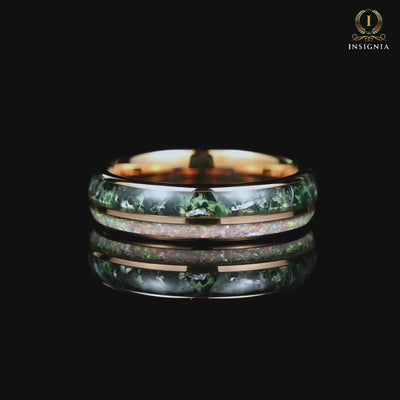 Wedding Ring Women Moss Agate Video