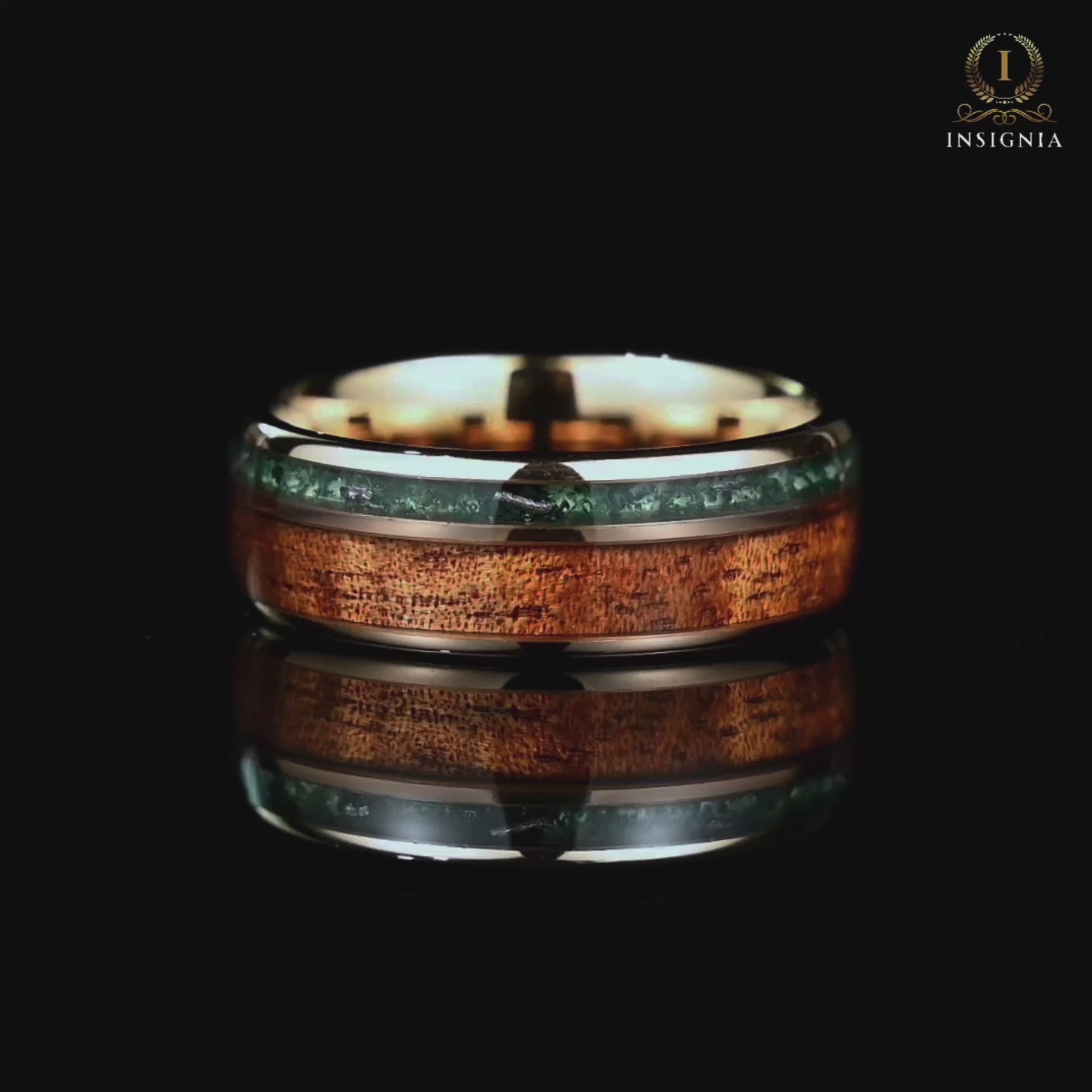 Wooden Ring Moss Agate Video Showcase