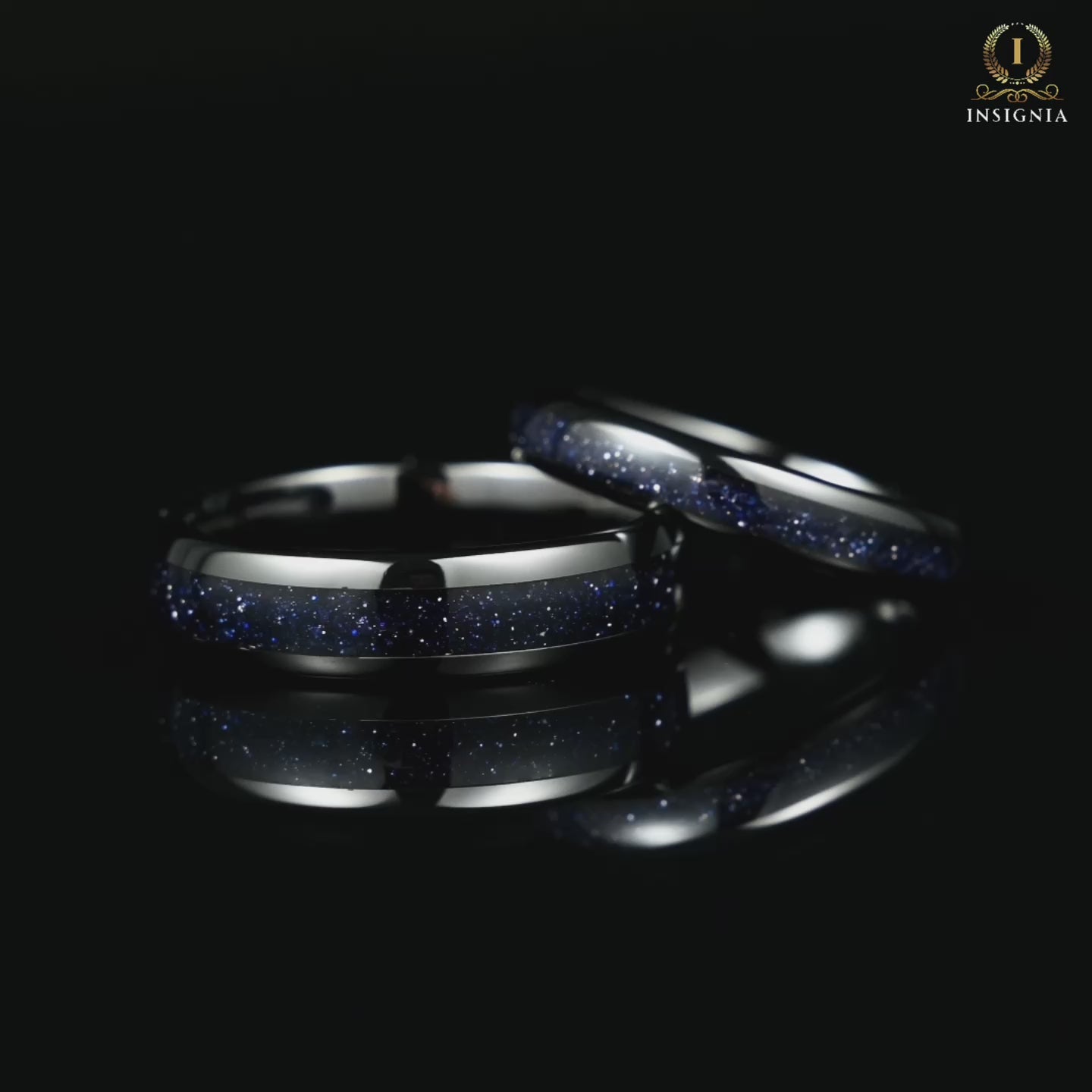 His and Hers Affordable Promise Rings Black Galaxy Design Video