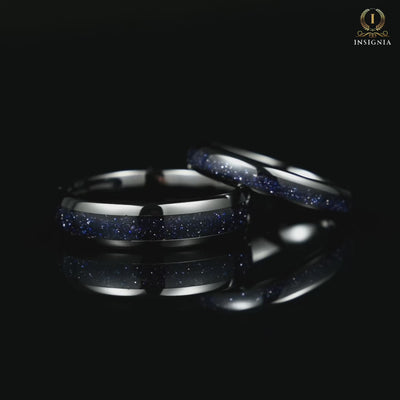 His and Hers Affordable Promise Rings Black Galaxy Design Video