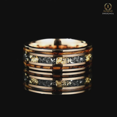 Rose Gold Wedding Band Meteorite Video