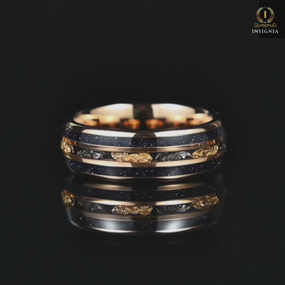 Mens Wedding Band Ring Meteorite Video Showcase
