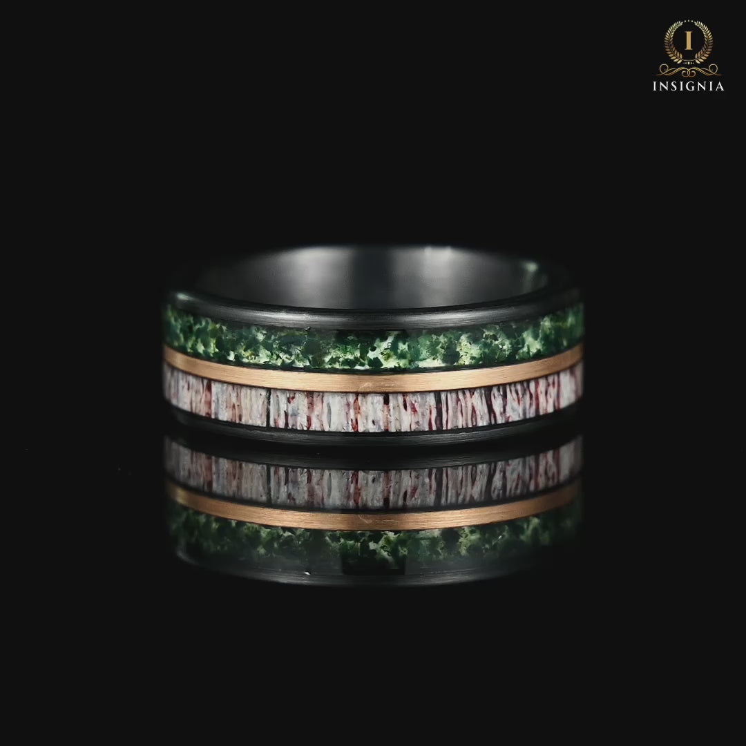 Wedding Bands For Him Moss Agate Video