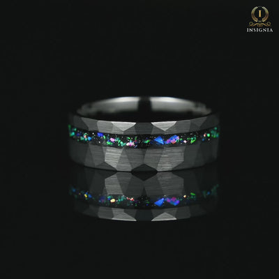 Guy Promise Rings Black Tungsten Band With Nebula Inspired Inlay Video Showcase