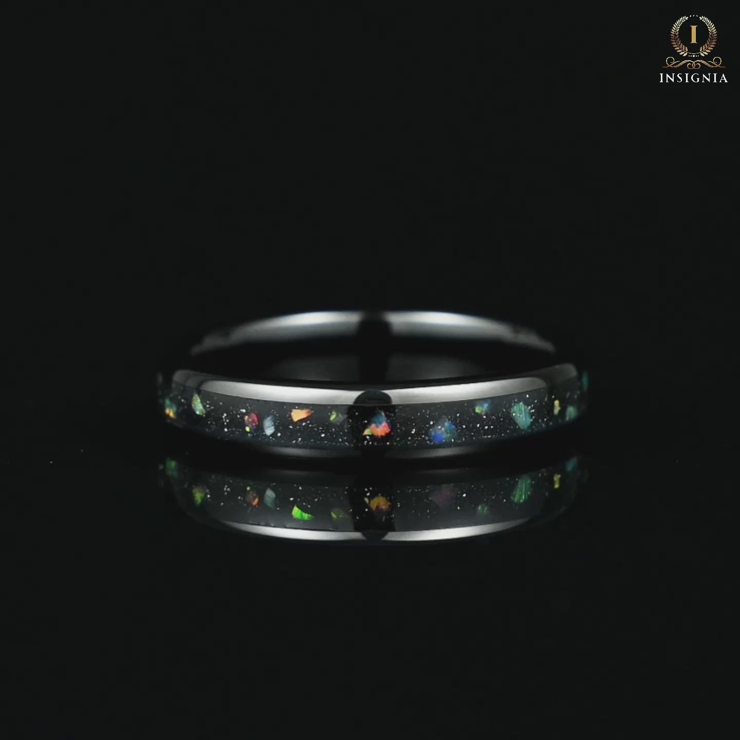 Women’s Wedding Ring Opal Tungsten Video Showcase