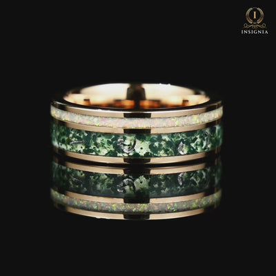 Male Rings Moss Agate Opal Video