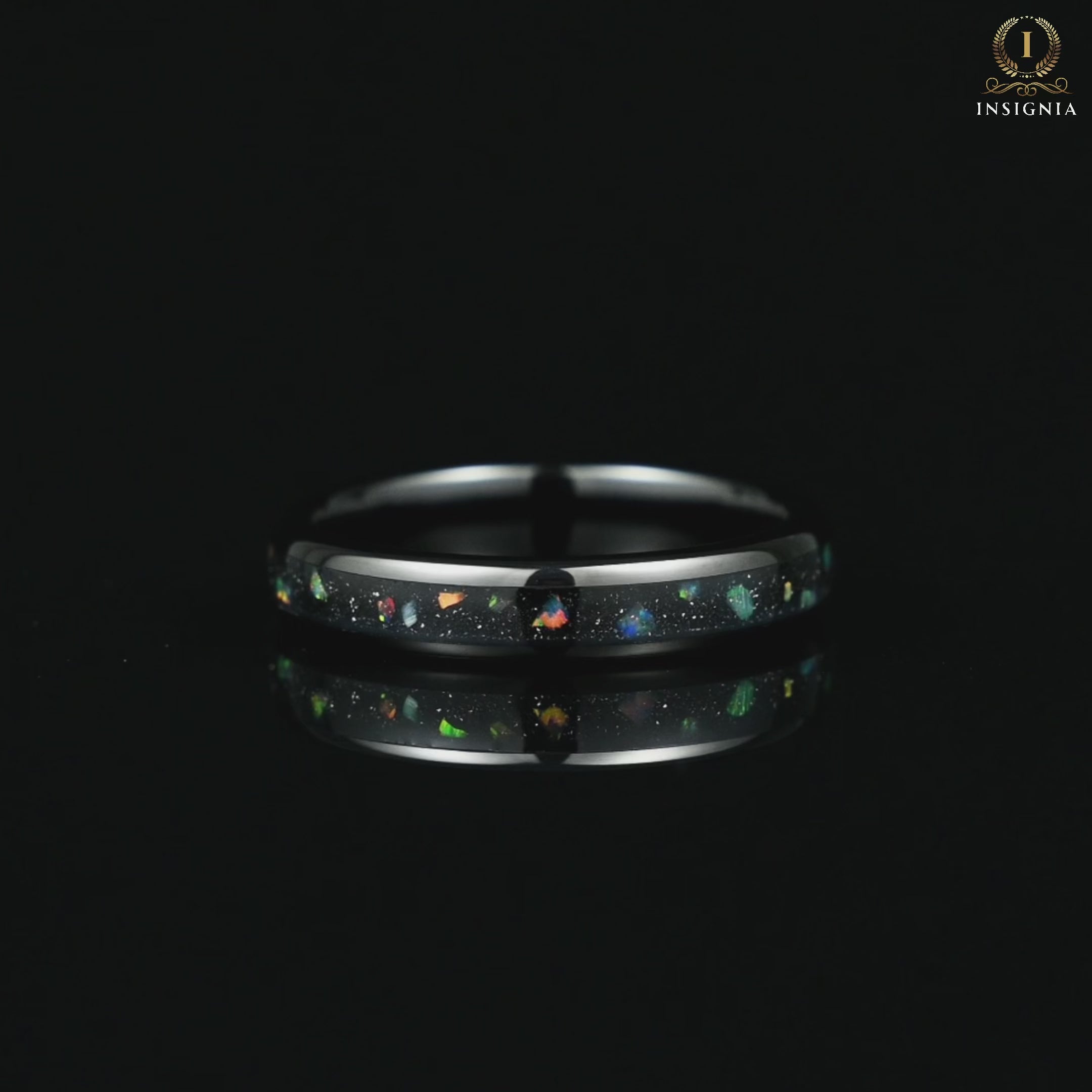 Women’s Wedding Ring Opal Tungsten Video Showcase