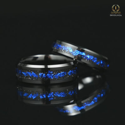 Matching Rings Promise Engraved in Black Galaxy Design Video Showcase