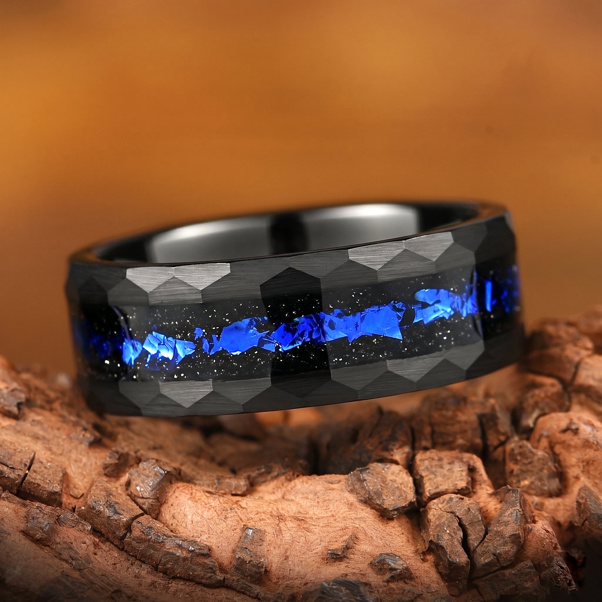 Promise rings his and hers with matching blue sandstone bands