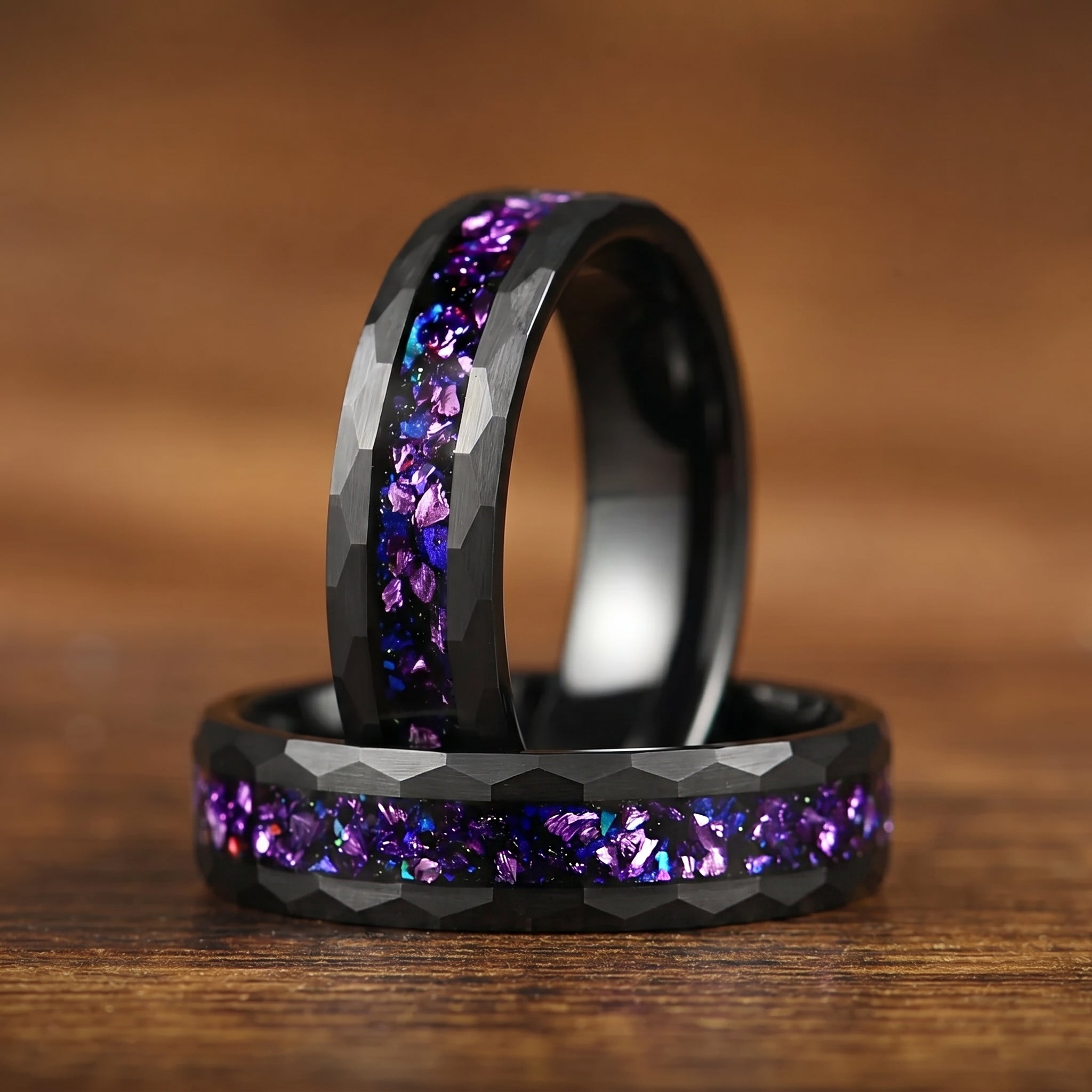 Rings In Black Tungsten Galaxy Main View