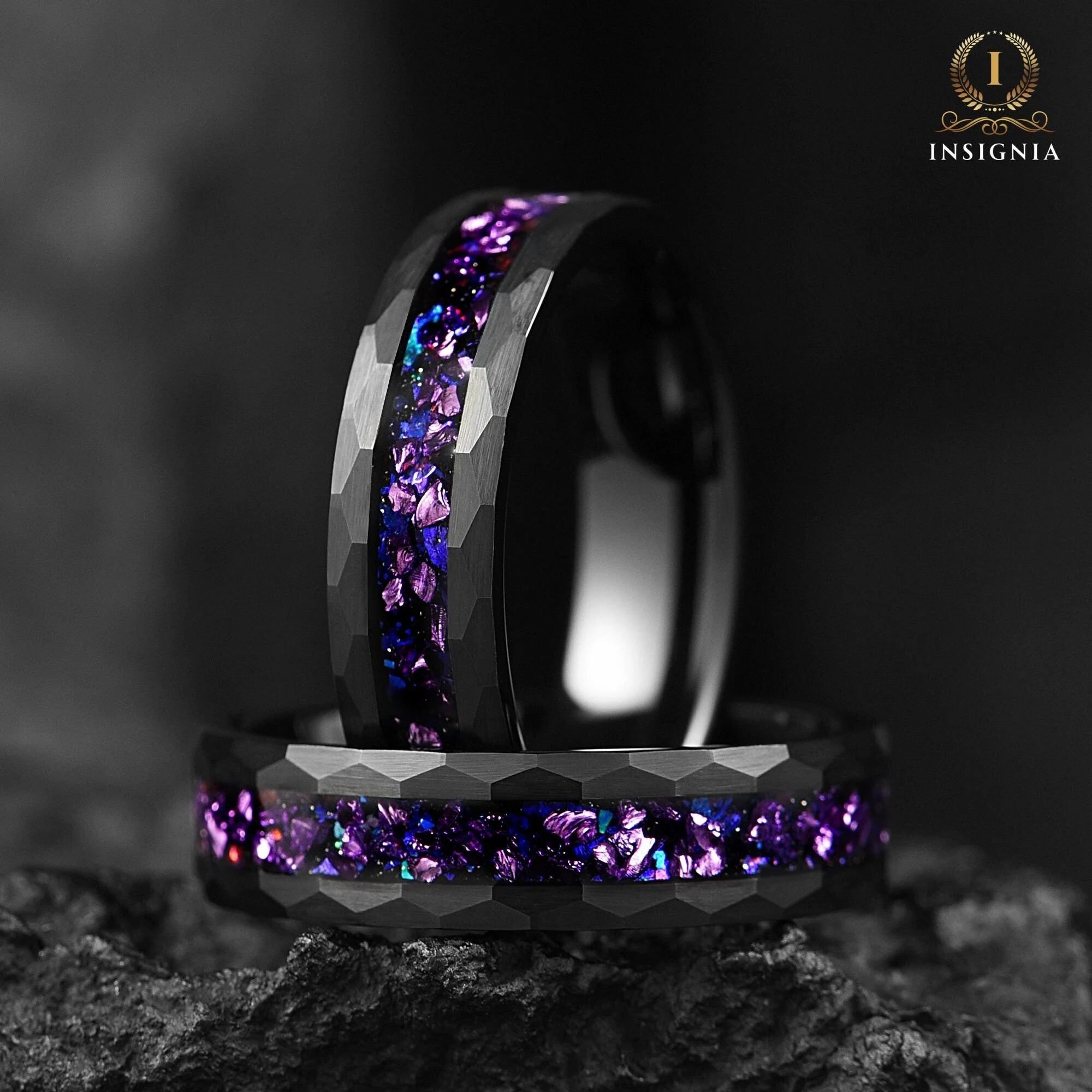 Rings In Black Tungsten Galaxy Main View