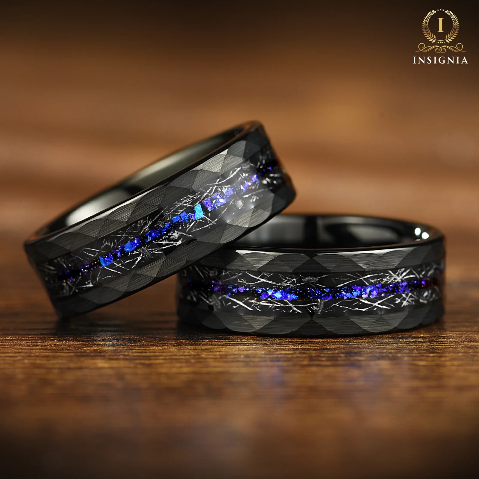 Uncommon Wedding Rings Nebula Theme Close-Up View