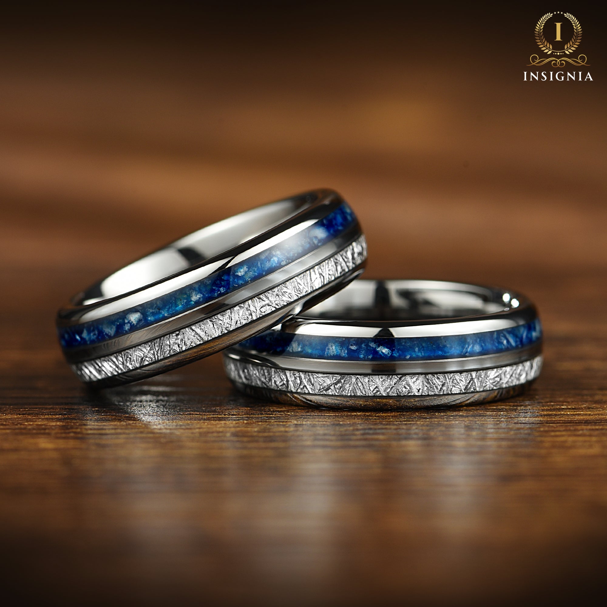 Silver Wedding Band Rings Tungsten Side View