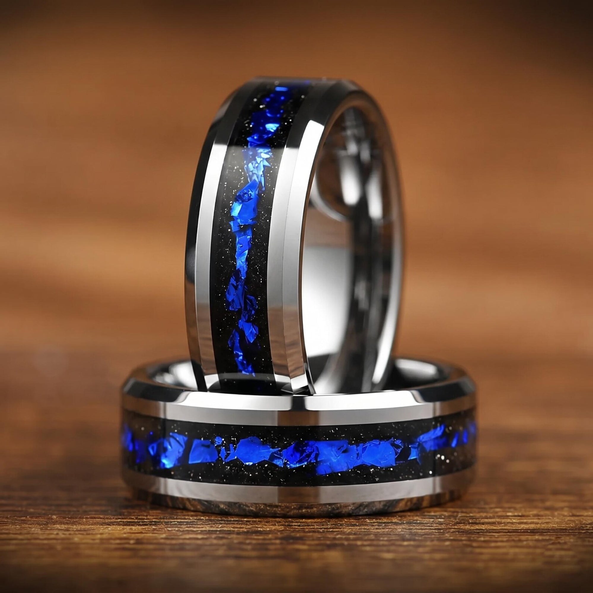 Silver Wedding Bands Him Tungsten Main View