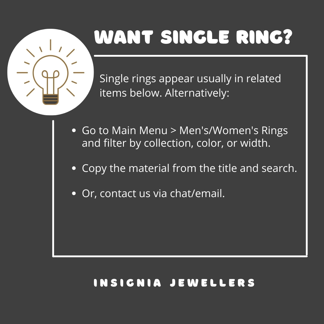 Notification on finding single rings through related items, filters, or search