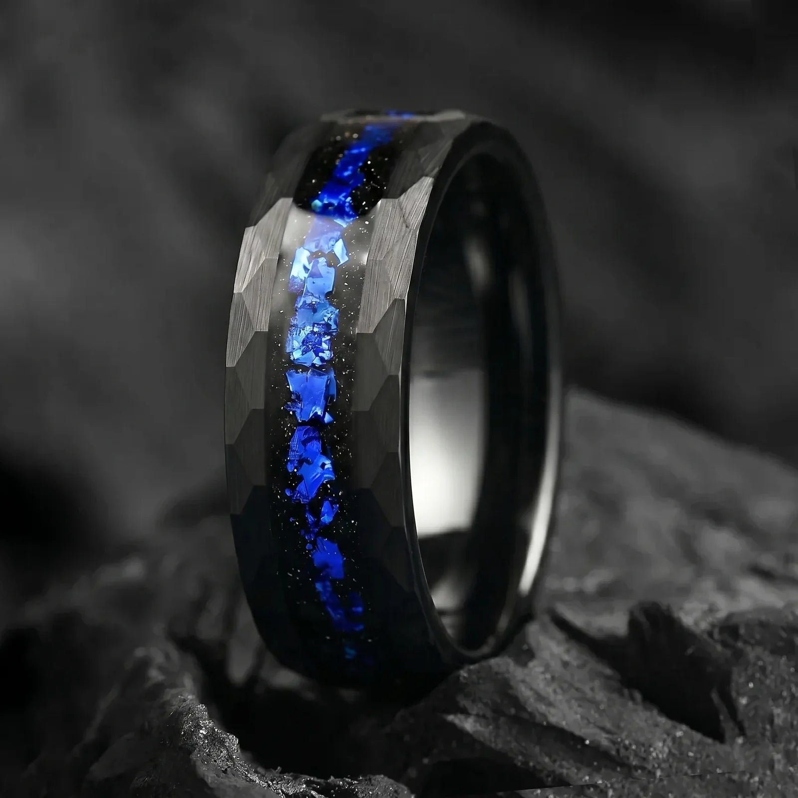 MATCHING RINGS TWO TONE COUPLE SET GALAXY INSPIRED 8/6 MM