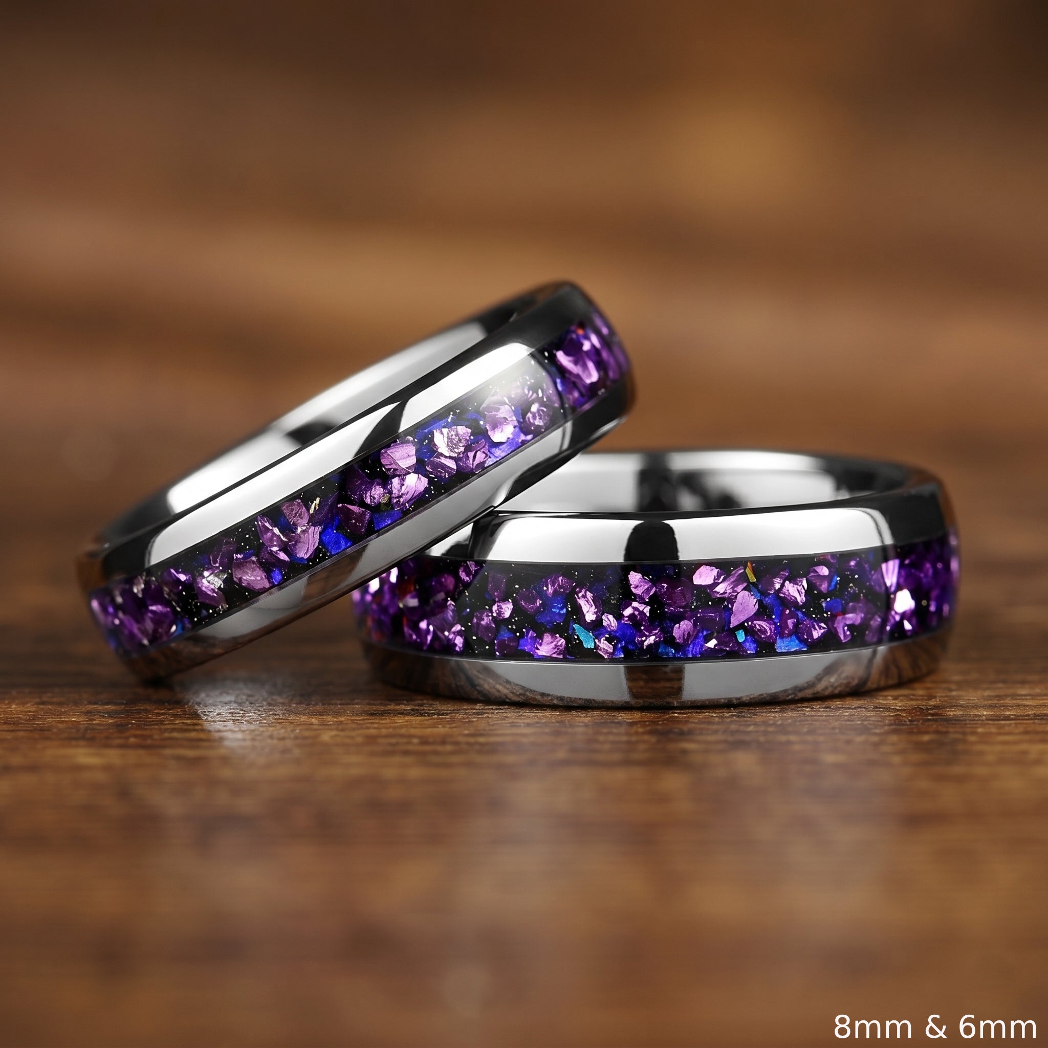 Tungsten Metal Rings Alexandrite Set View