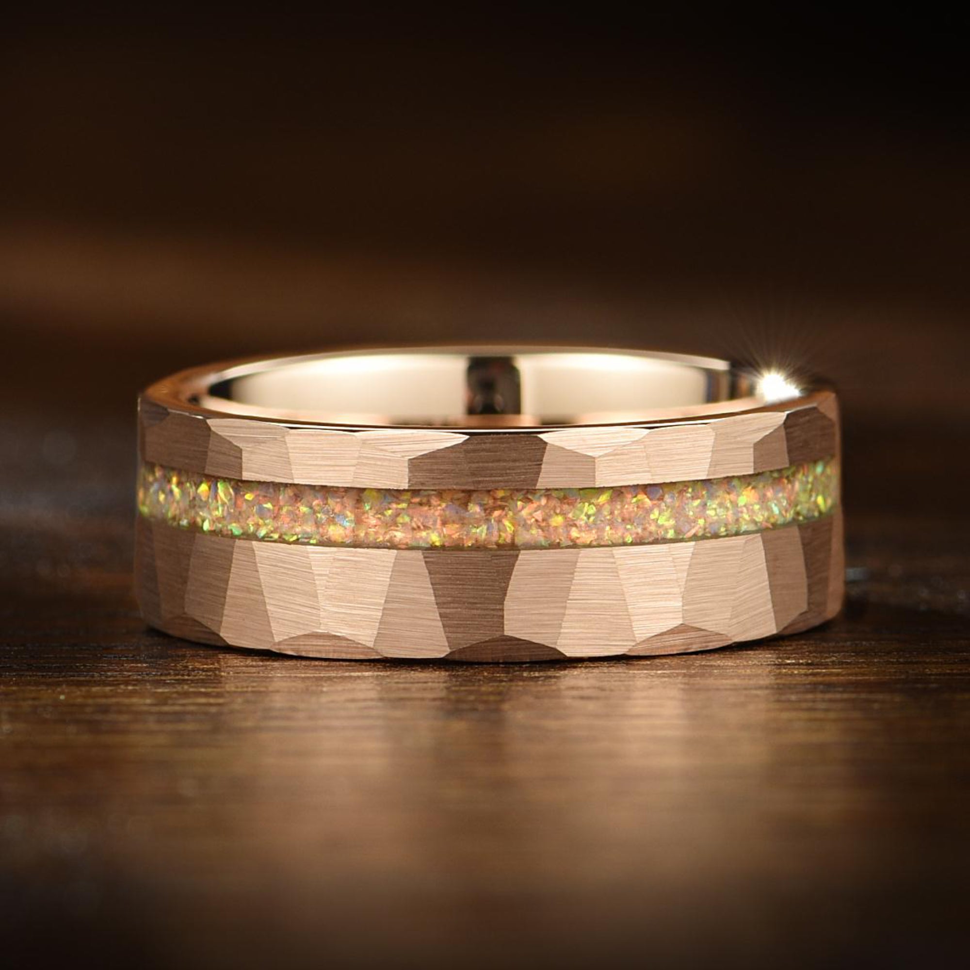 Unique Male Wedding Rings Tungsten Flat View