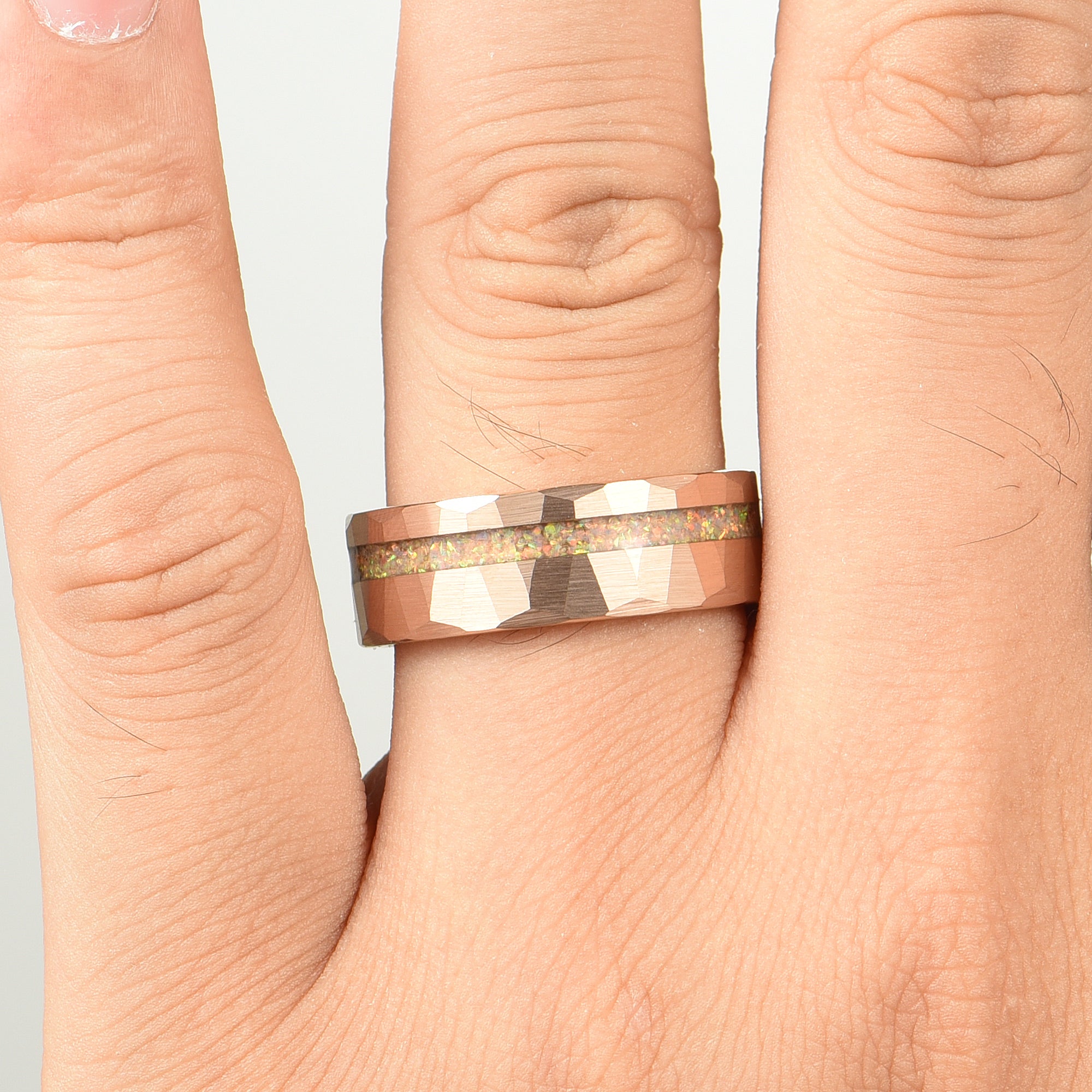 Unique Male Wedding Rings Tungsten Hand View