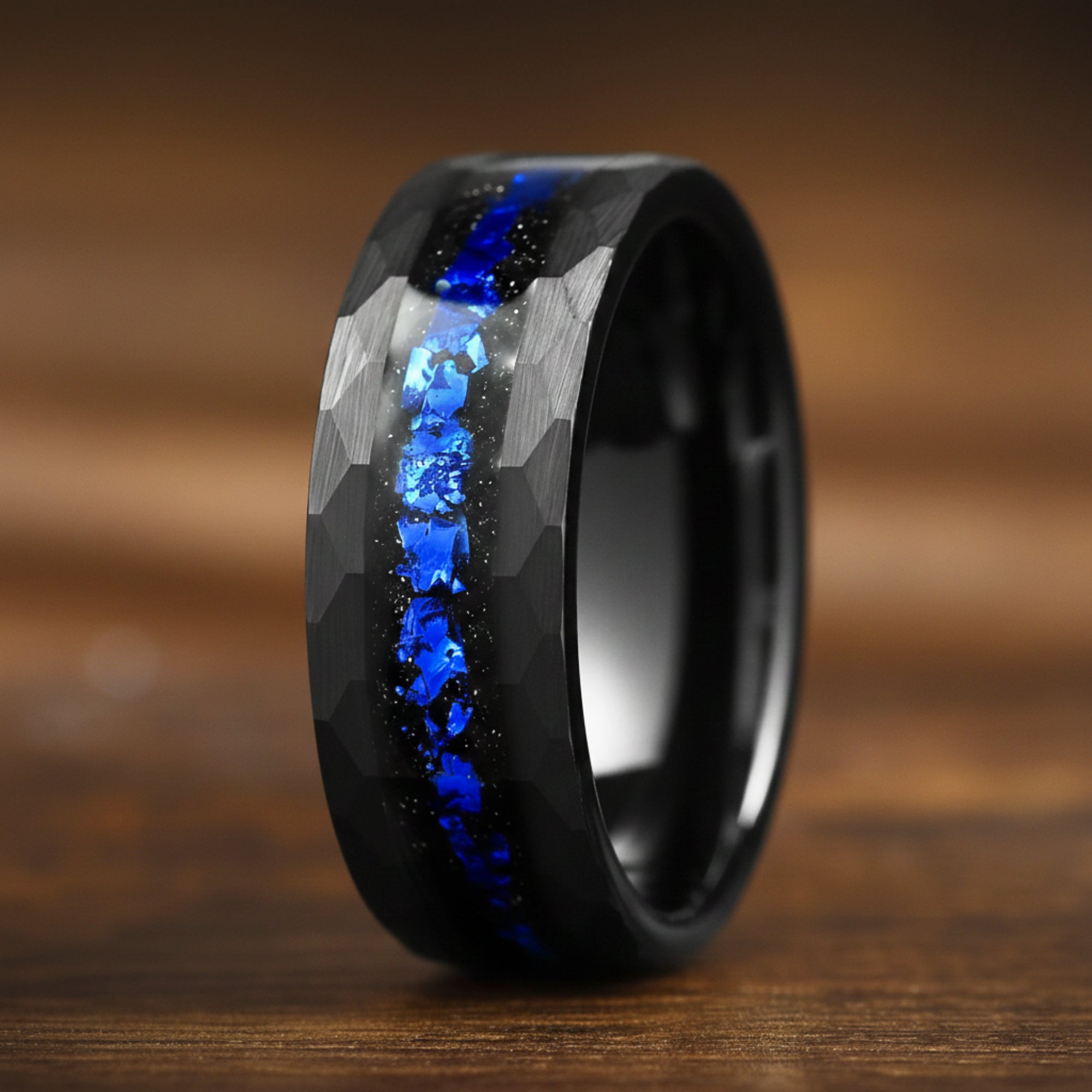 Unique Wedding Rings Tungsten Close Up View