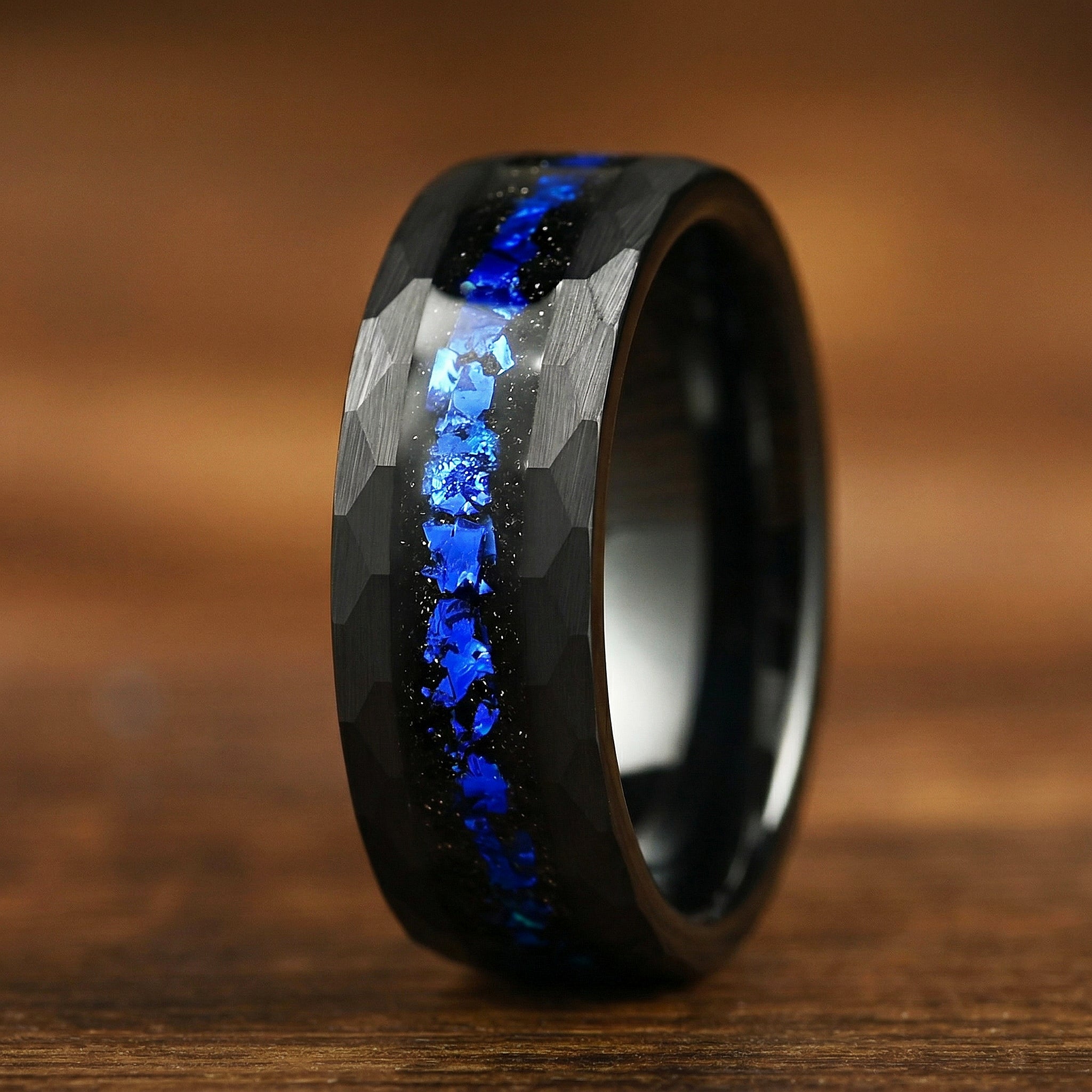 Unique Wedding Rings Tungsten Close Up View