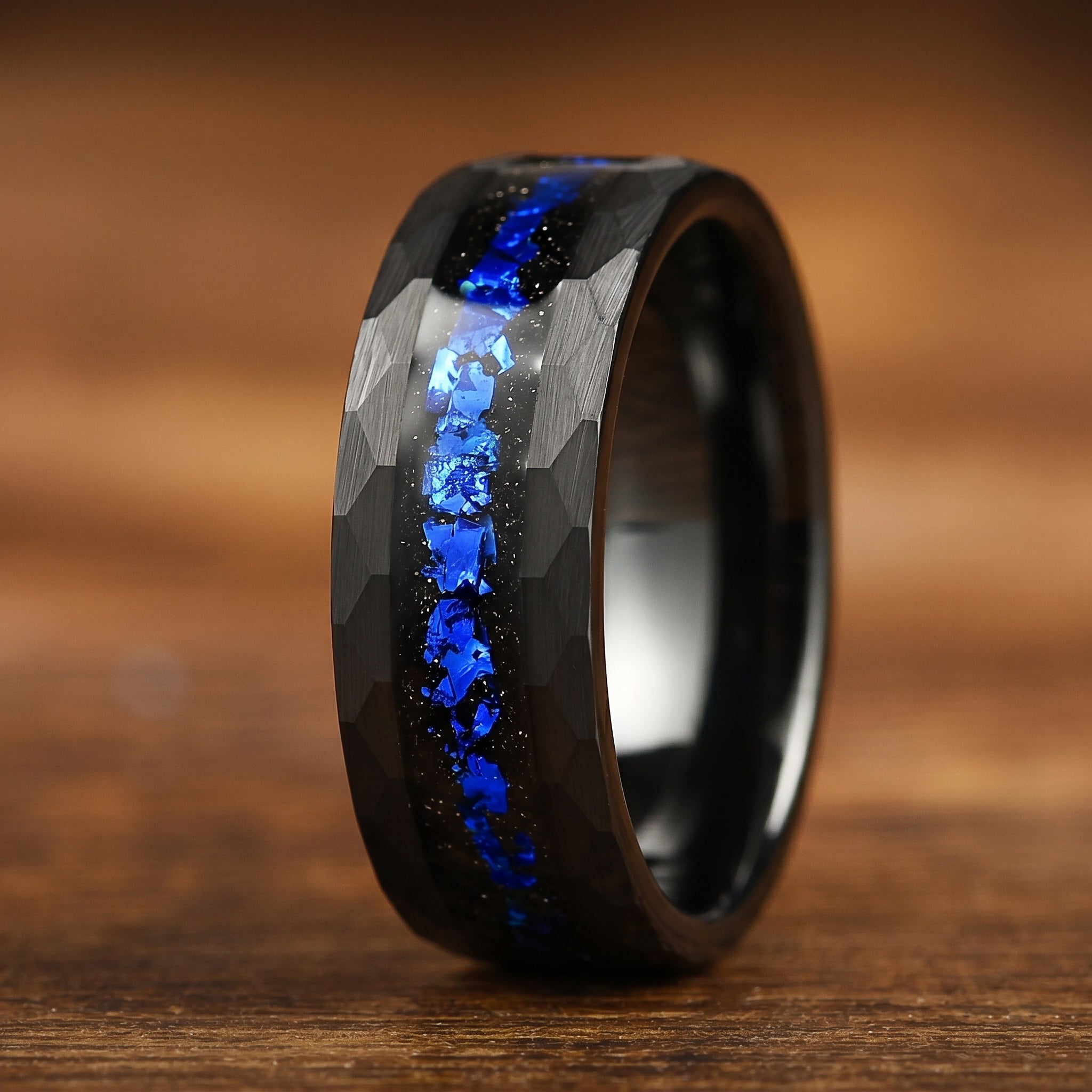 Unique Wedding Rings Tungsten Close Up View