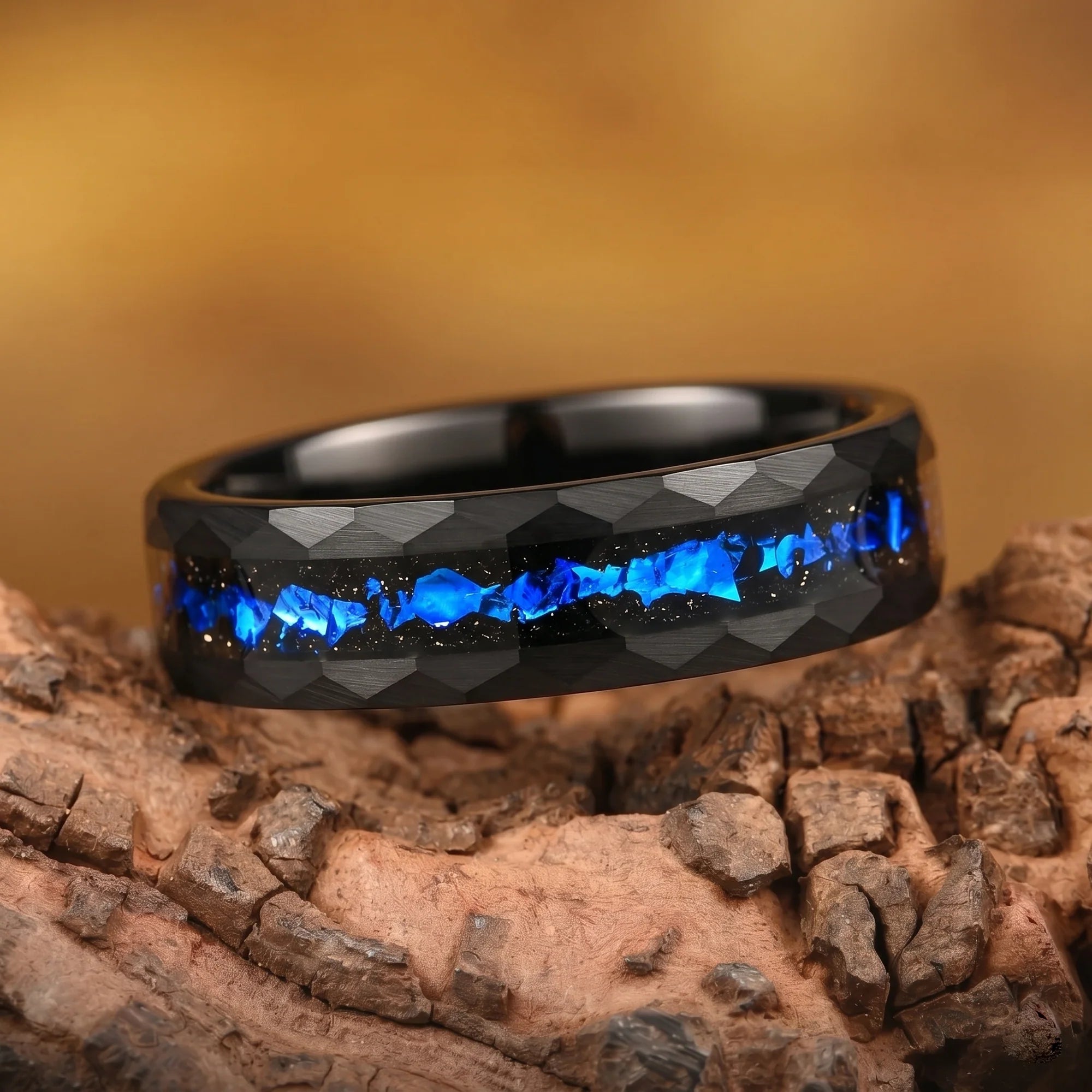Unique Wedding Rings Tungsten Couple Set Back View