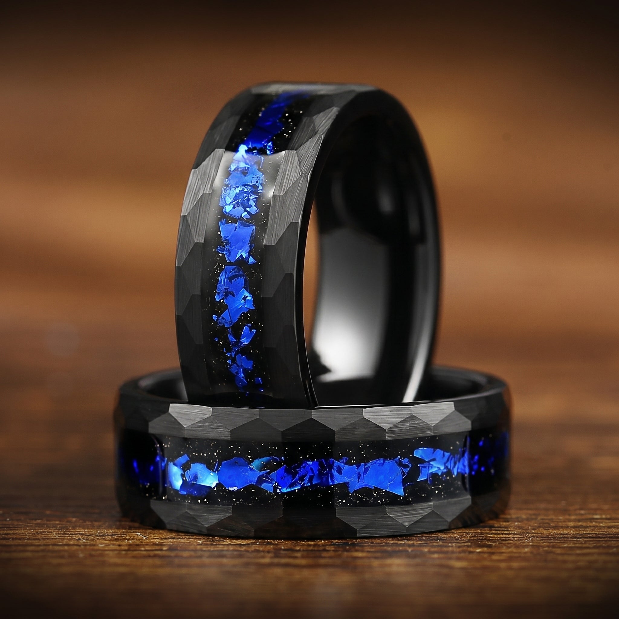 Unique Wedding Rings Tungsten Side View