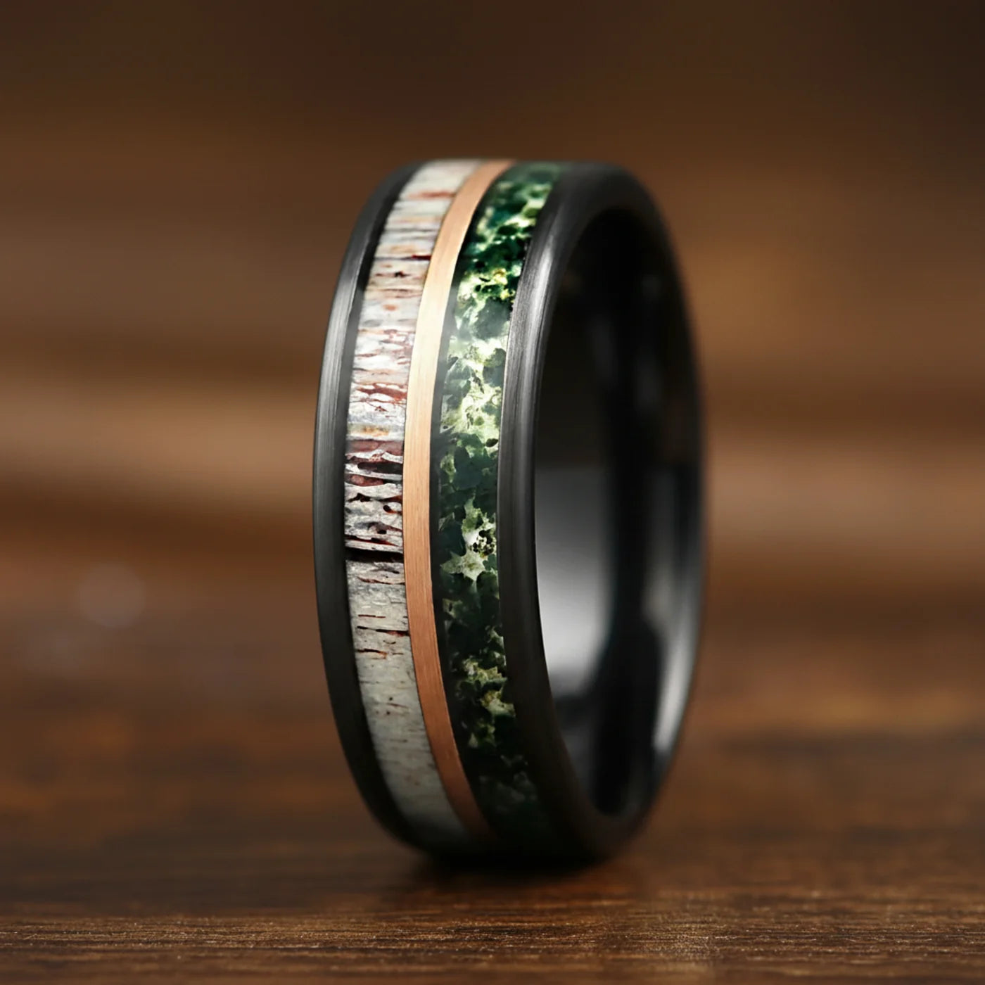 SCHWARZE METEORITRINGE FÜR SIE UND IHN | PASSENDES WOLFRAM-SET 