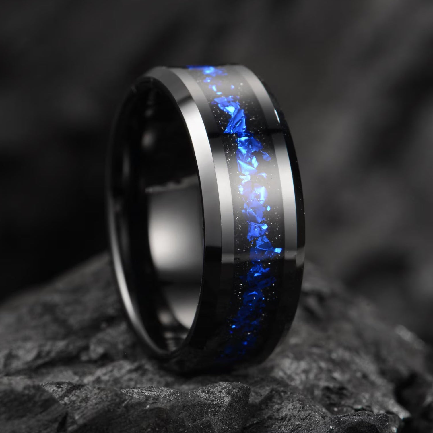Wedding Ring Men Galaxy Angle View