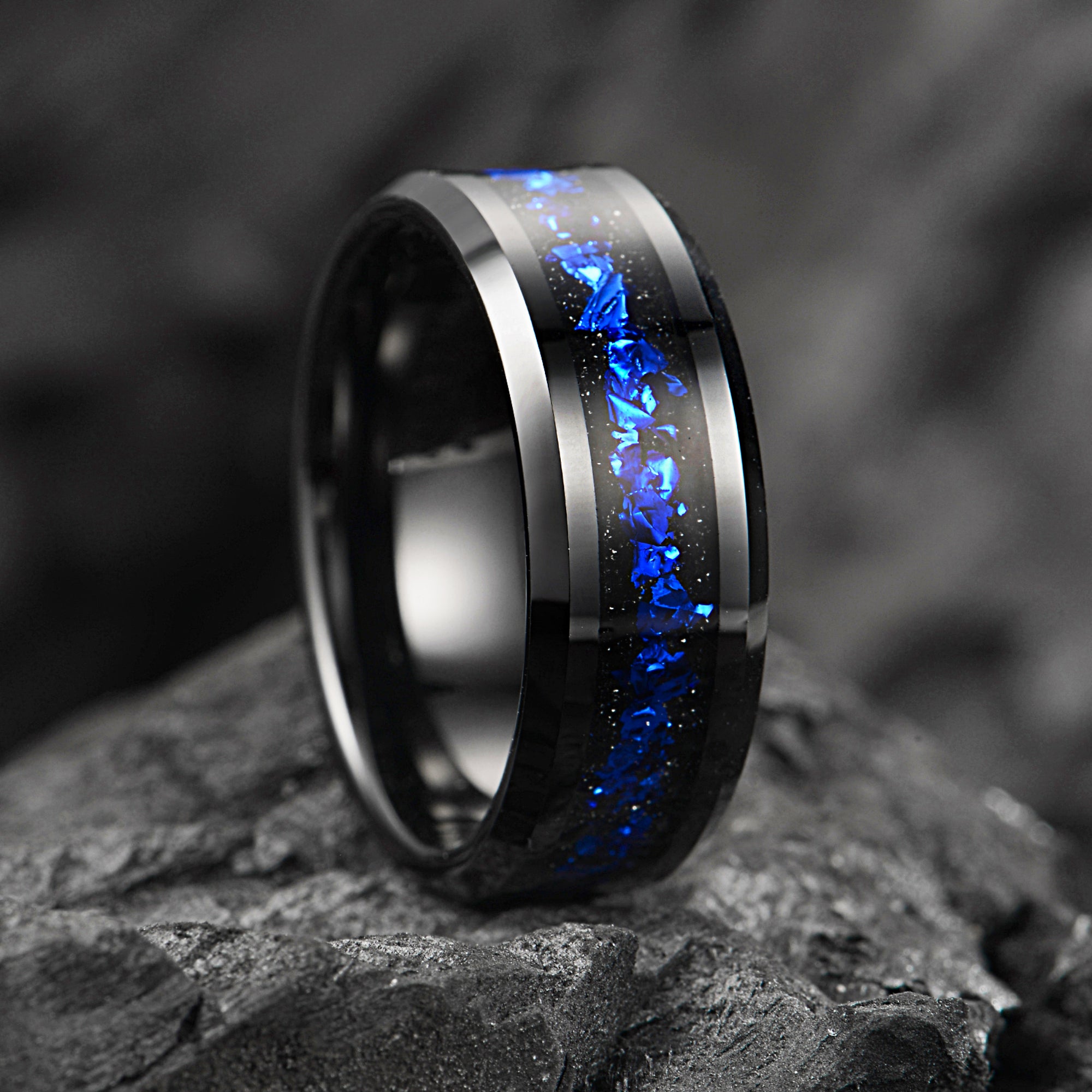 Wedding Ring Men Galaxy Angle View