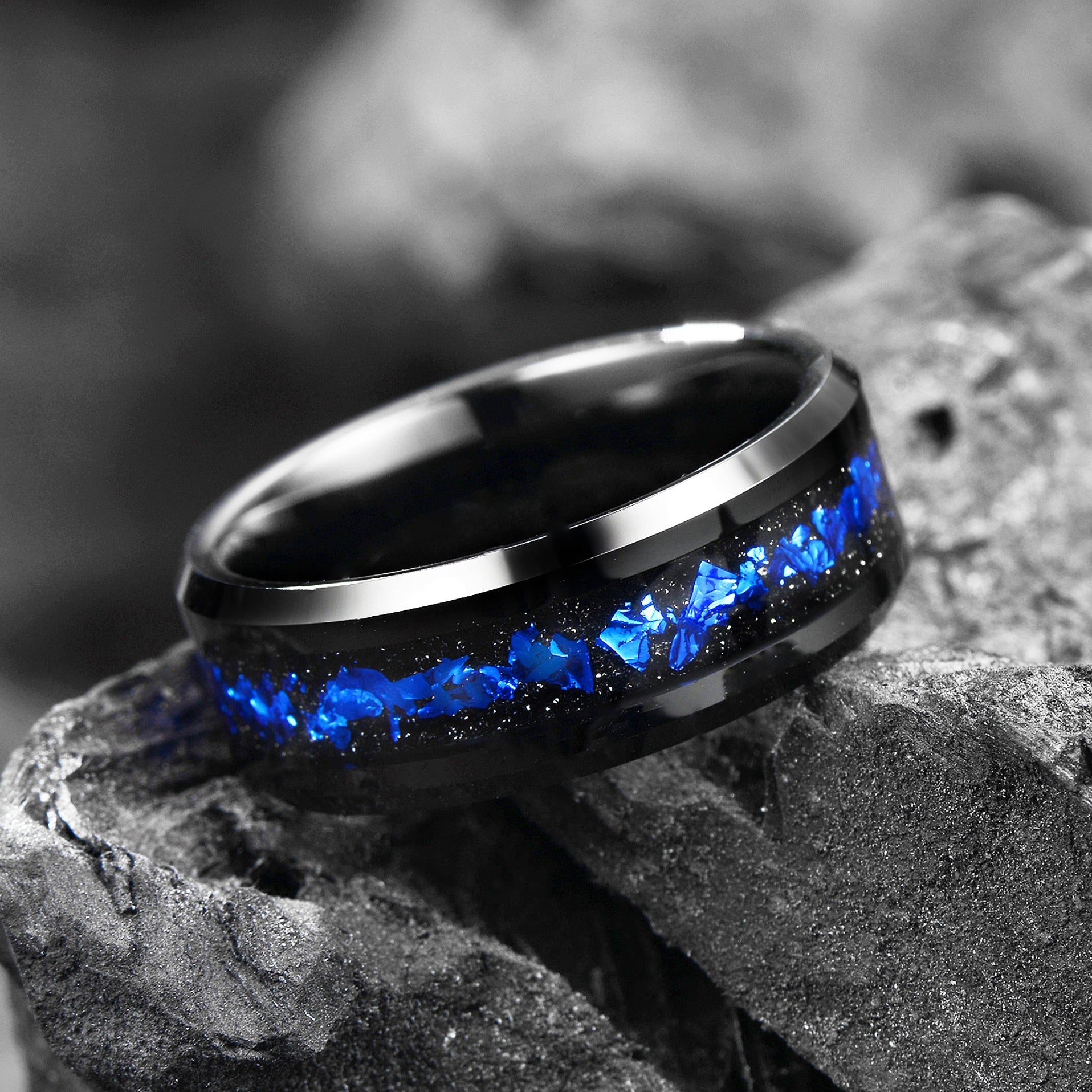 Wedding Ring Men Galaxy Side View