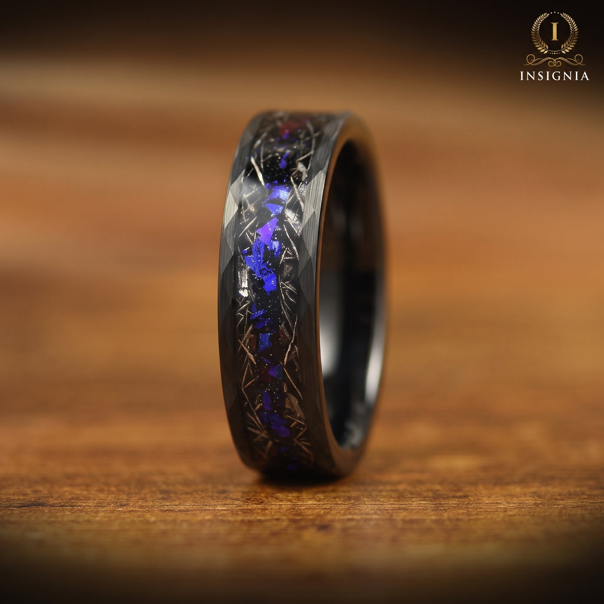 WEDDING RING ORION NEBULA REAL METEORITE TUNGSTEN UNISEX (6MM)