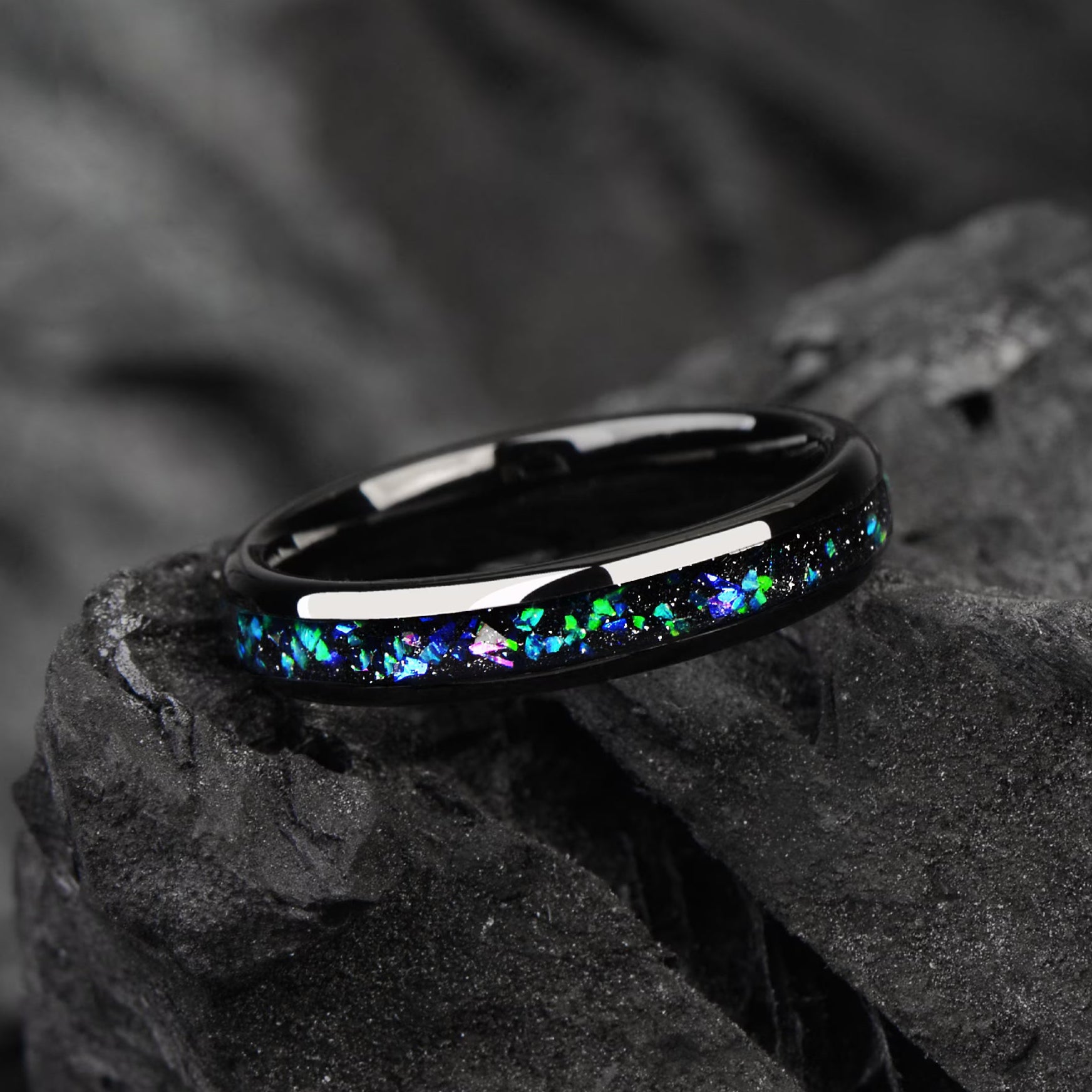 Women Marriage Rings Tungsten Angle View