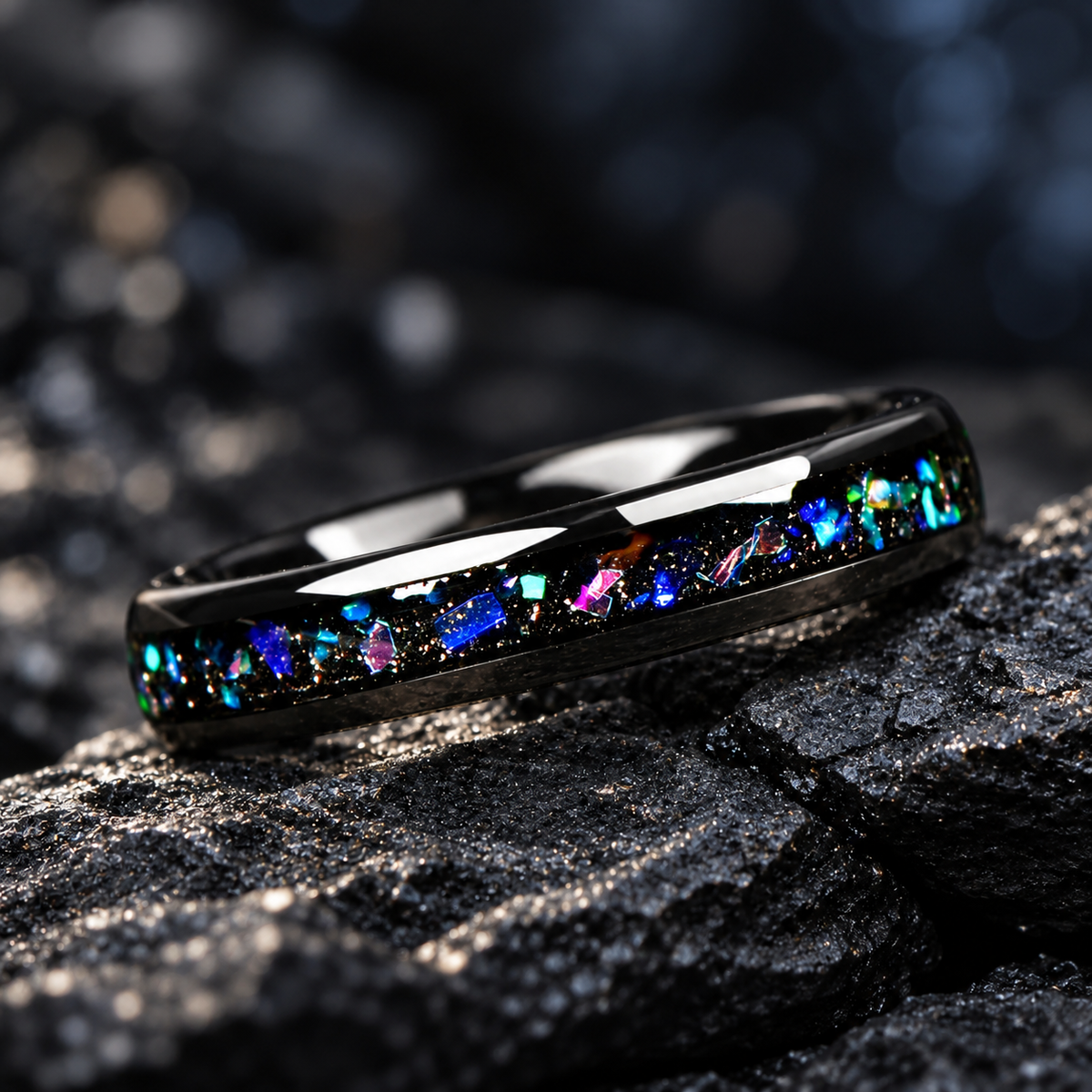 Women Marriage Rings Tungsten Angled View