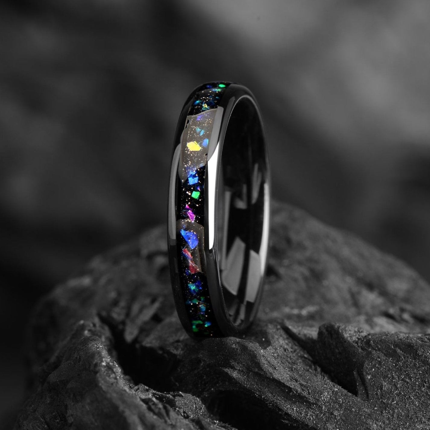 Women Marriage Rings Tungsten Side View