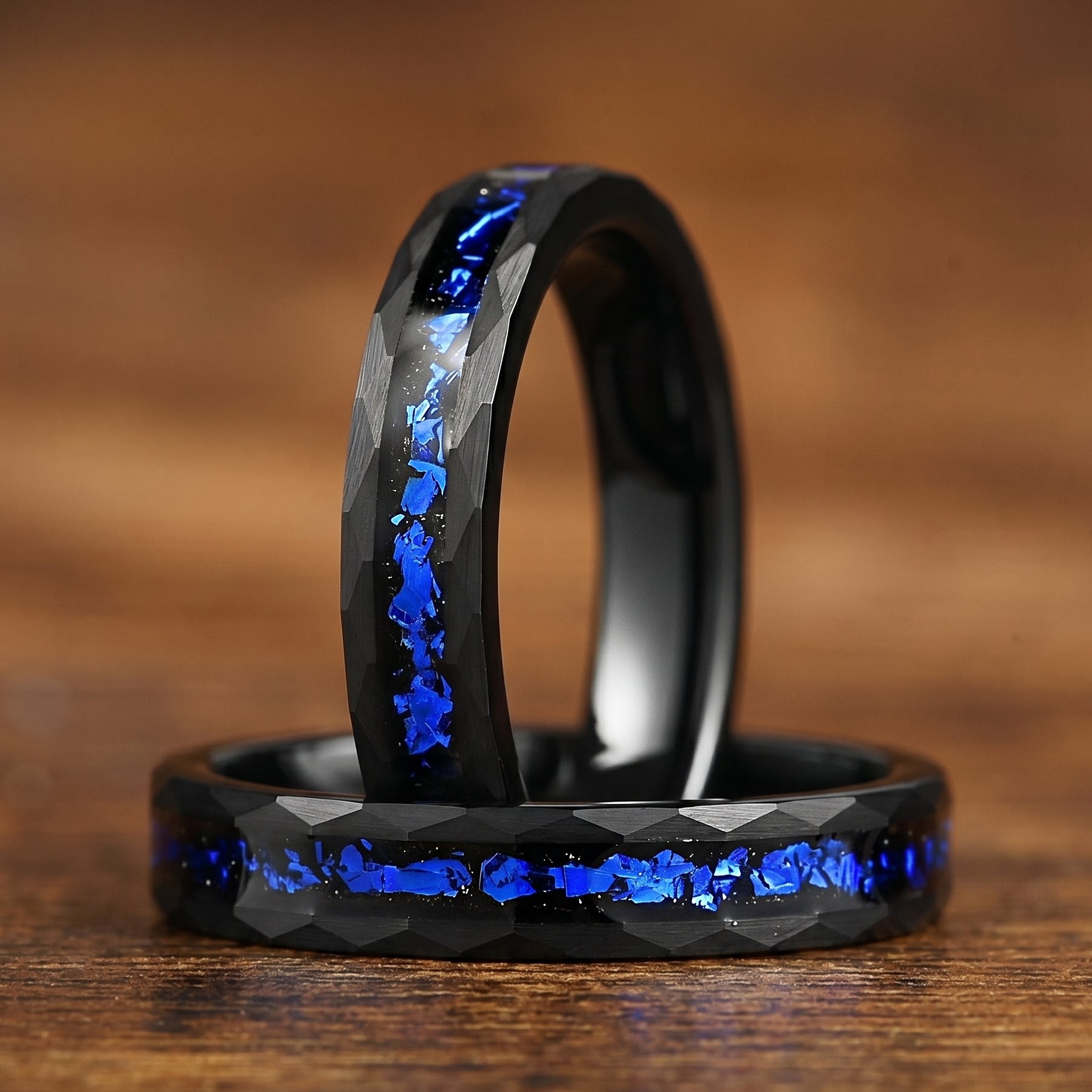 Women Rings Tungsten Galaxy Close Up View