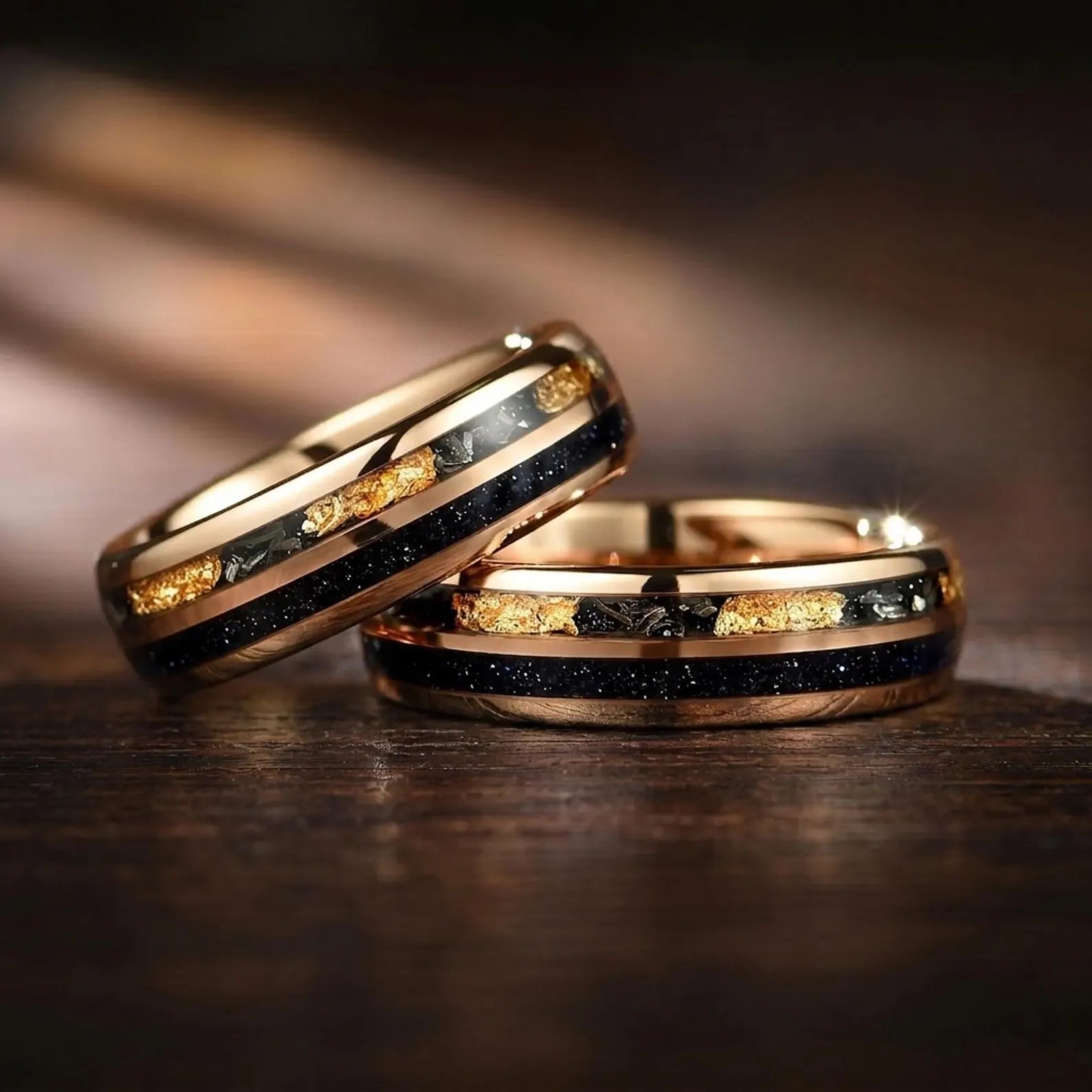 Womens Rings Wedding Meteorite Detail View