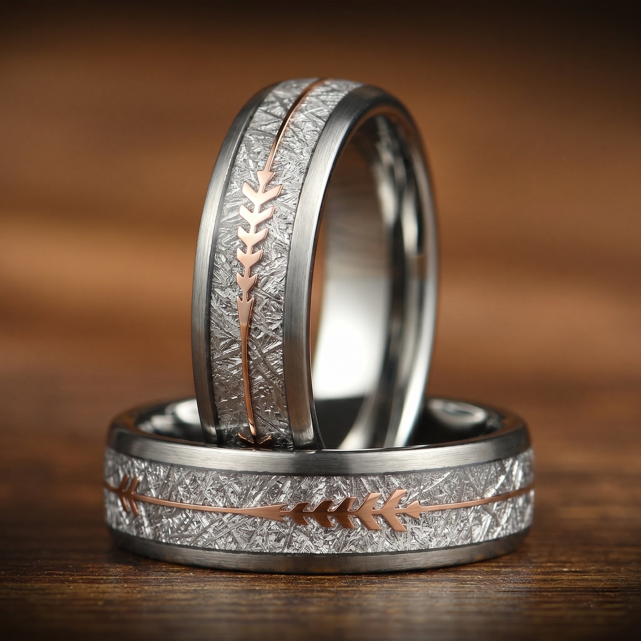 Womens Silver Ring with Meteorite Main View