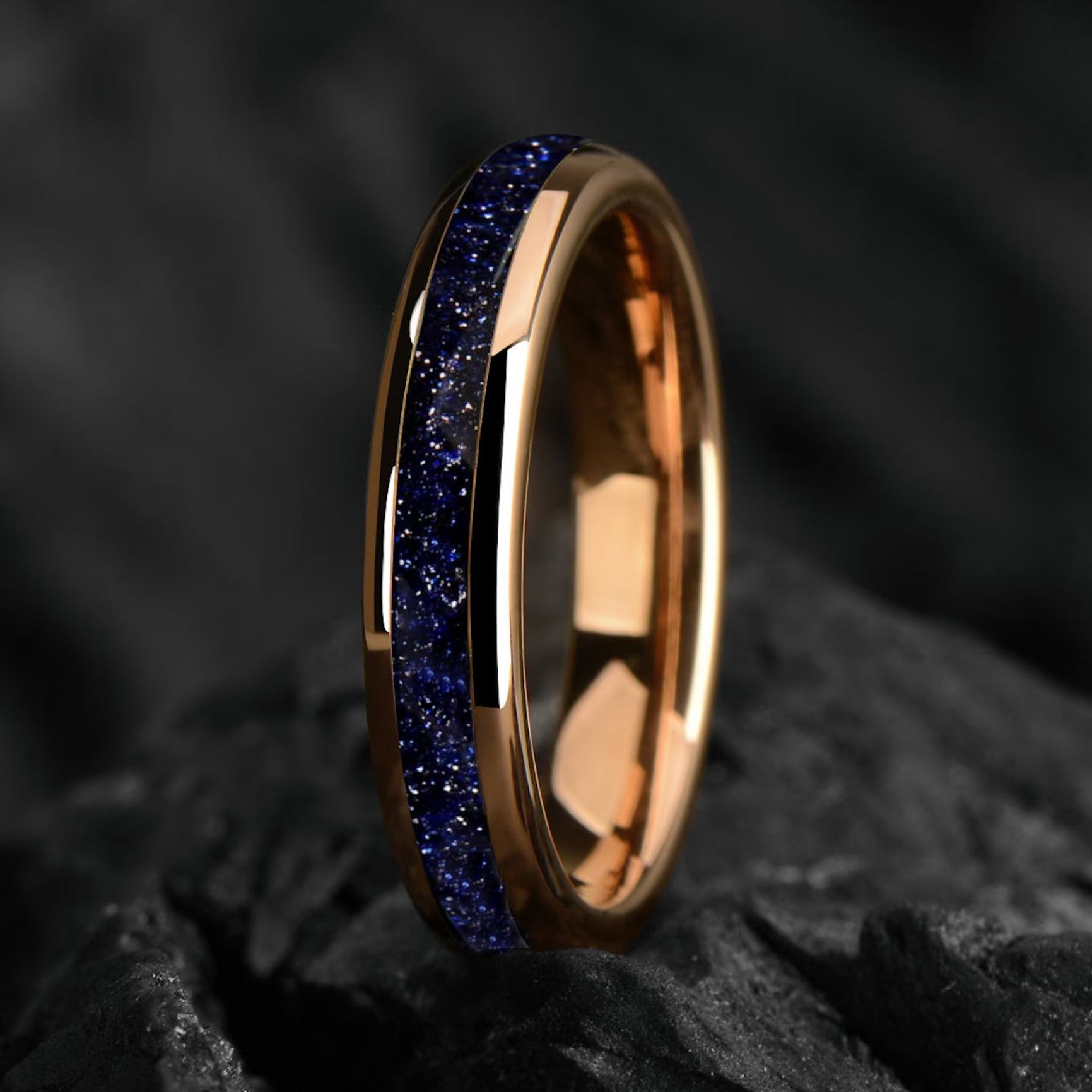 Womens Wedding Bands Tungsten Unique Side View